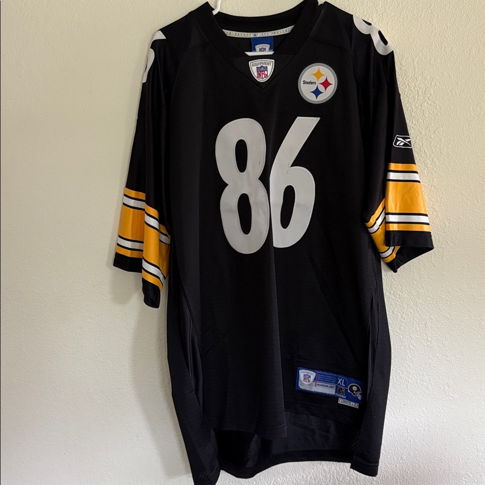 Reebok Steelers Black and Yellow Sports Jersey